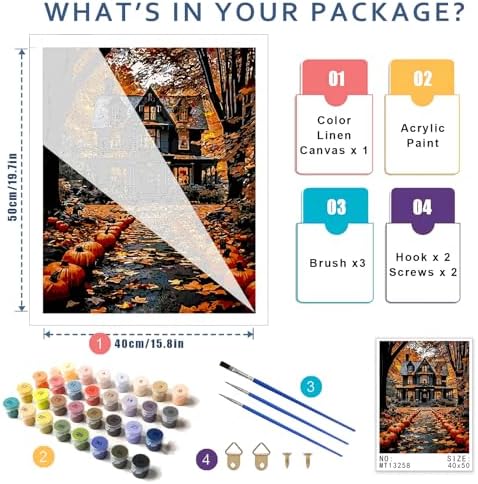 Landscape Paint by Number for Adults, Halloween Paint by Numbers for Adults - Image 2