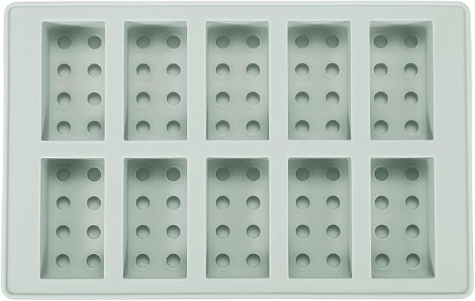 MECCANIXITY Beeswax Candle Mould, 10 Grids Beeswax Bar Mould Makes 10 x 0.8oz Reusable Easy Release Bees Wax Module for Wax Candle Making Butter Candy Chocolate Grey