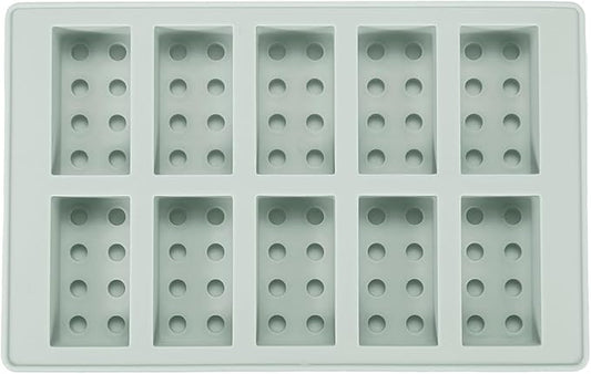 MECCANIXITY Beeswax Candle Mould, 10 Grids Beeswax Bar Mould Makes 10 x 0.8oz Reusable Easy Release Bees Wax Module for Wax Candle Making Butter Candy Chocolate Grey