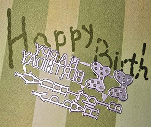 Letter Happy Birthday Thank You Mr&Mrs Best Wishes Happy Anniversary Heart Metal Cutting Dies Stencil DIY Scrapbooking Embossing Tool DIY Paper Cards Album Decoration (Happy Birthday) - Image 3