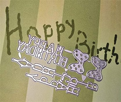 Letter Happy Birthday Thank You Mr&Mrs Best Wishes Happy Anniversary Heart Metal Cutting Dies Stencil DIY Scrapbooking Embossing Tool DIY Paper Cards Album Decoration (Happy Birthday) - Image 3