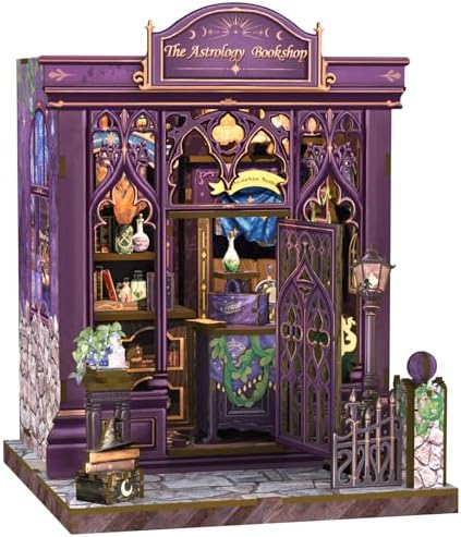 CUTEBEE Book Nook Kit - DIY Miniature House Dollhouse Kit for Adults and Teens, Booknook Tiny House Bookshelf Decor 3D Wooden Puzzle, Gifts for Family Friends (The Astrology Bookshop) by CUTEBEE