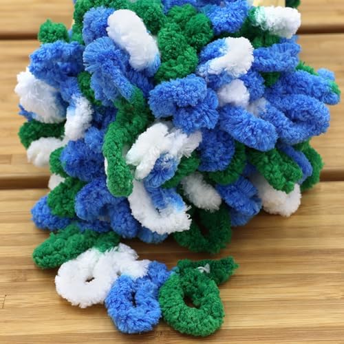 JubileeYarn Fun Finger Loops Yarn - Blue Green White - 3 Skeins - Image 3