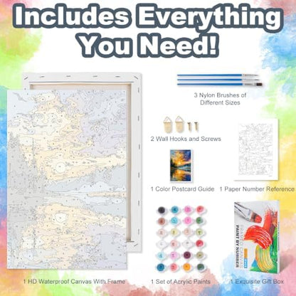 Landscape Framed Paint by Numbers Kit for Adults Beginner 8x12 inch - Image 5