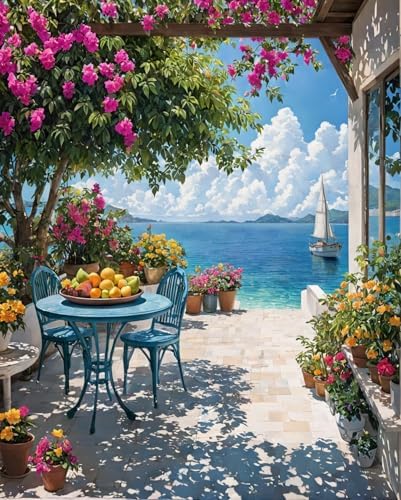 Lovepefe Summer Coast Paint by Numbers Kit for Adults Beginners Seaside Painting by Number Kits on Canvas Landscape DIY Oil Painting Art Gifts Home Wall Decor 16x20 Inch by Unknown