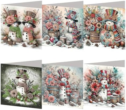 6pcs DIY Diamond Art Christmas Cards Kit with Envelopes & Tools-Diamond Dot Greeting Cards,Xmas 5D Rhinestones Painting for Adults,DIY Craft Family Friend Xmas Gifts(Flowers Xmas Santa Claus) by Unknown