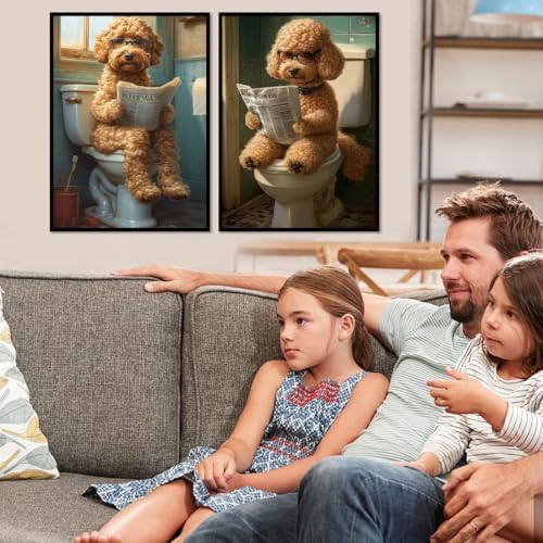 VIGEGU 2 Pack Dog Paint by Numbers Kit for Adults with Framed,Animal Paint by Number DIY Adult Paint by Number Kits for Wall Decor 10x12in - Image 2