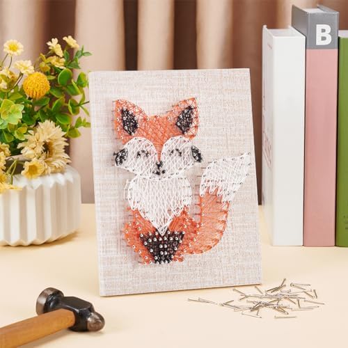 WEBEEDY DIY String Art Kit Fox Craft Kit Creative Animal String Art Craft Kits for Adult Beginners Christmas Holiday Home Wall Table Decorations Gift - Image 6