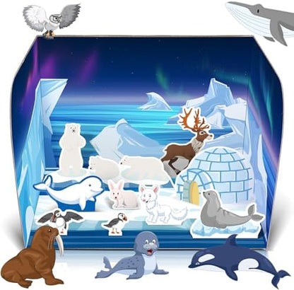 Watersay Polar Animal Diorama Craft Set Arctic Habitat Paper Project Kit by Unknown