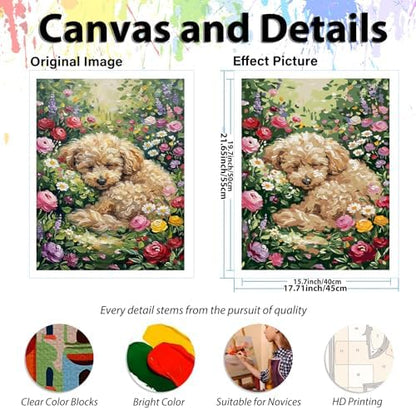 Dog Paint by Numbers Kit for Adults, Adult Paint by Number Kits 16x20 Inch - Image 3