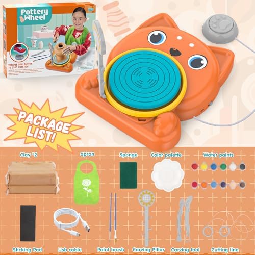 Aujazyble Pottery Wheel for Kids - Complete Pottery Painting Kit Crafts Toy - Image 2