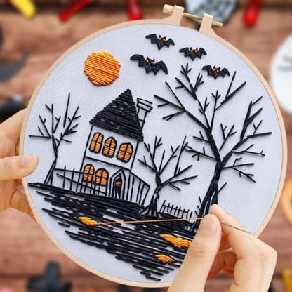 YOUDRN Halloween Embroidery Kit, Skeleton Halloween Cross Stitch Kit - Image 6