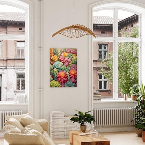 xcemhil Succulents Paint by Numbers Kit for Adults Beginner, Succulents Paint by Number for Adult, Acrylic Paint by Numbers Kits Suitable for Home Wall Art Decor Gifts 16x20 Inch - Image 3