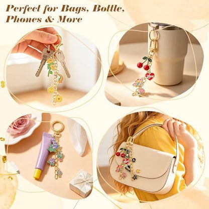 Ecoofor 613 PCS Charms Lip Gloss Keychain Making Kit, Bag Charm Kit with 178 Charms, 25 Keychain Clips & Extender Chains, Jewelry Pliers, Gift Bags & DIY Keychain Craft Supplies - Image 7