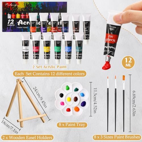 Cholemy 36 Pcs Paint and Sip Kit Gift for Adults 8''x10'',Charming Lady - Image 4