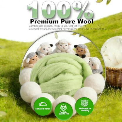 Wool Roving-3.5oz Needle Felting Wool, Soft Multi-Color Wool Fiber - Image 5