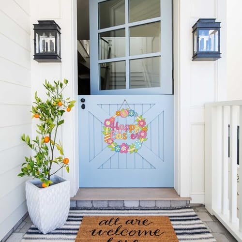 Sereliy 24 Pcs Easter Coloring Wreath Crafts, Color Your Own Easter Crafts, DIY Paper Eggs Wreath for Home Activities Games. (Egg.24PCS) - Image 5