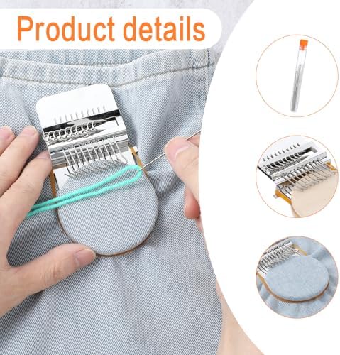 Mini Loom Machine, Small Weaving Loom, Speedweve Darning Mini Loom Kits, Small Loom Speedweve Type Weave Tool, Wooden Speedweve Darning Loom Type Weave Tool for Mending Jeans Socks Clothes - Image 3