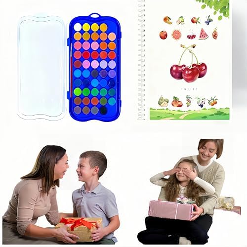 Watercolor Workbook，Water Paint Adult Set，Easy Coloring Book,Beautiful Paintings for Beginner (Fruit - Album) (Fruit - 48 Colors) - Image 4