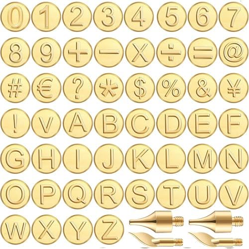 28/56 Pcs Wood Burning Tip Copper Letters Wood Burning Tool Wood Burning Alphabet Template Branding and Personalization Tool by Unknown