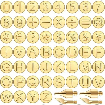 28/56 Pcs Wood Burning Tip Copper Letters Wood Burning Tool Wood Burning Alphabet Template Branding and Personalization Tool by Unknown