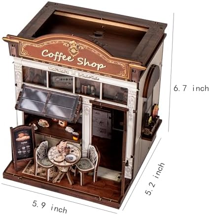 Book Nook Kit, DIY Miniature House Coffee Shop Dollhouse - Image 2