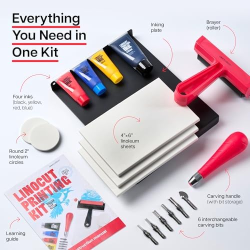 Linocut Printing Kit - Stamp Making Carving Tools - Crafts for Adults - Easter Unique Gifts - Teen Boy Gifts - Birthday Gift Ideas for Women - Hobbies DIY Kits for Adults, Boys, Girls, Women, Men - Image 3