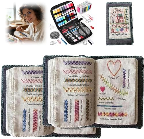 OYSMY Embroidery Stitch Book Kit,2026 New Embroidery Kit with 86 PCS Sewing Kit,Includes Illustrated Guide to 106 Universal Embroidery Stitches for Beginners and Craft Lovers(2 Set) by OYSMY-houseofselection