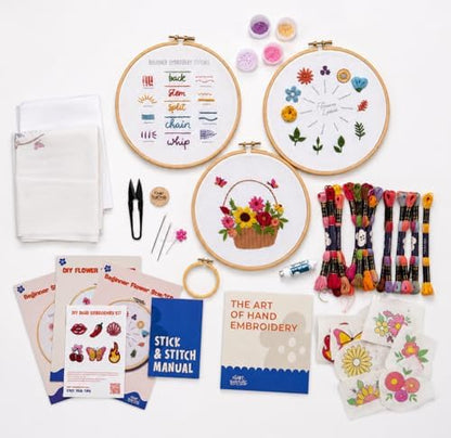KNOT YOUR TYPE DIY Embroidery Starter Kit for Beginners | All-in-One Hand Embroidery Kit with Hoop, Printed Fabric, Threads & Stitch Guide | Art & Craft Kit for Adults - Image 2