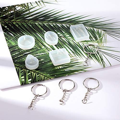 WILLBOND 67 Pieces Resin Keychain Molds Silicone with Hole, 5 Shapes - Image 4