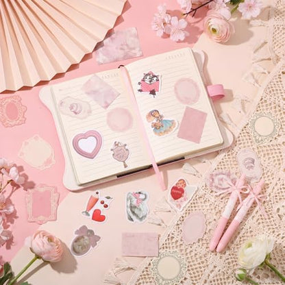 Janlaugh DIY Journal Diary with Lock Pack Scrapbook Kit, Pink, Bow - Image 6