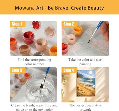 Mowana Beach Paint by Numbers Kit for Adults- Paint by Numbers for Adults Beginner, Sea Ocean Adult Paint by Number for Gift and Home Wall Decor(8 * 12 Inch) - Image 3