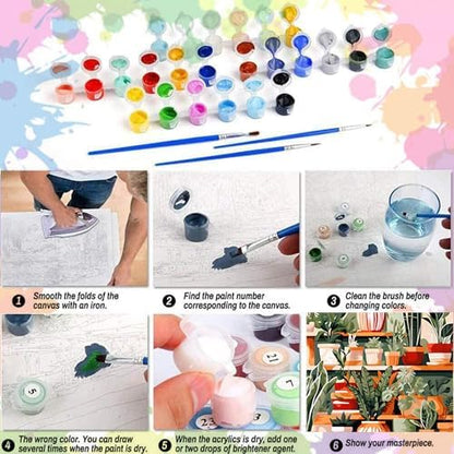 Arttoplus Green Plant Paint by Numbers Kit for Adults Beginner 16x20 inch - Image 6
