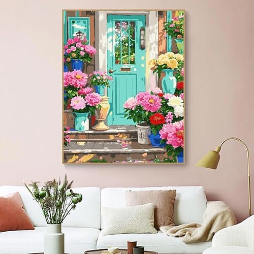 ZRIZQ Paint by Numbers Kit for Adults Beginner,Flowers Home,16x20 - Image 3