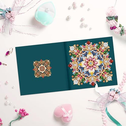 pigpigboss 6 Packs Mandala Diamond Art Greeting Card Kit - Image 6