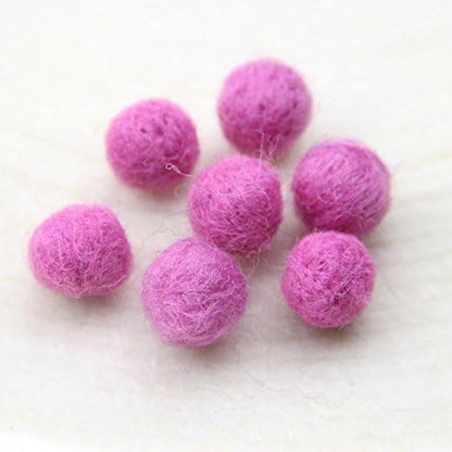 Needle Felt Balls Pure Wool Beads Dry Felted Balls 15mm Handmade DIY Crafts 20pcs (Hot Pink) - Image 4