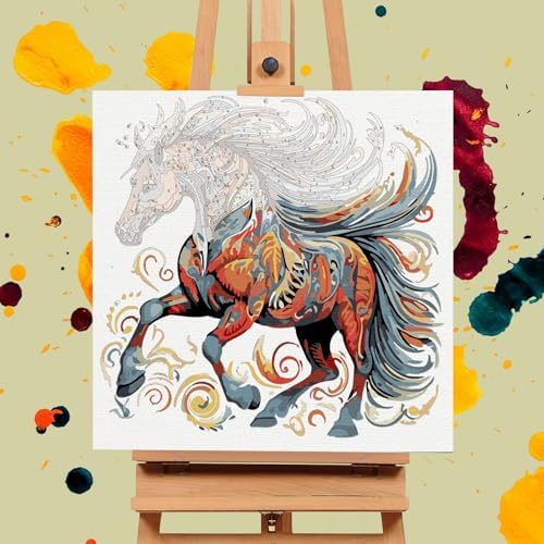 Offito Framed Paint by Numbers Kit for Adults Beginners, Horse - Image 4