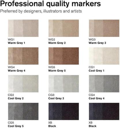 Winsor & Newton ProMarker Brush Set, 12 Count, Neutral Tones