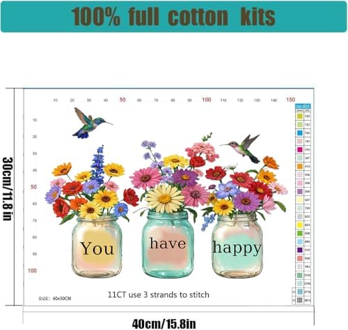 Tree Stamped Cross Stitch Kits for Beginners Adults,Landscape Dimensions Needlepoint Art Crafts,Counted Cross Stitch Kits Embroidery Kits for Beginners Adults for Home Decor 11.8x15.7inch - Image 2