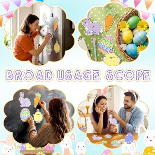 Moinchore 48 Pcs Easter Crafts Color Your Own DIY Paper Coloring Rabbit Egg Carrot Chick Crafts Easter Basket Stuffers for Adult Church Spring Art Gift Favors Decorations - Image 5