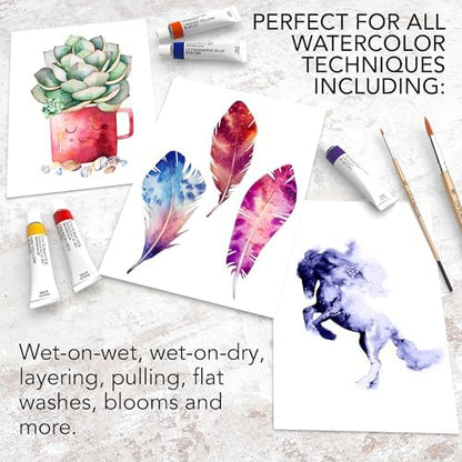 CHROMATEK Watercolor Paint Set - 48 Piece Kit for Adults, Beginners & Professional Artists - 48 x 12ml Liquid Water Color Tubes - Richly Pigmented Vibrant Colors - Art Supplies - Image 5