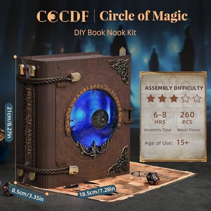 Circle of Magic Book Nook Kit, DIY Miniature Dollhouse Booknook Kit - Image 2