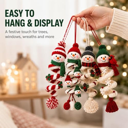 Crochet Snowman Spiral Ornament DIY Kit, Christmas Craft for Adults - Image 6