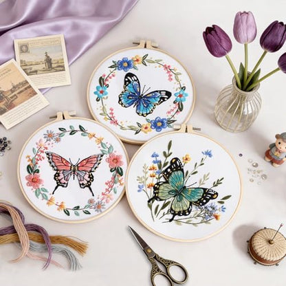 Uniartfy Butterfly Flower Embroidery Kit for Beginners, Cross Stitch Kits - Image 5