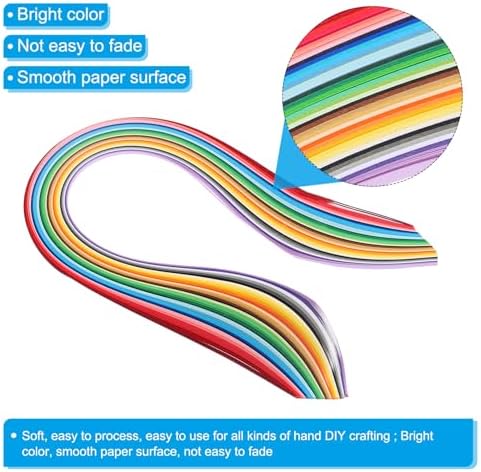 PATIKIL 180pcs Quilling Strips Paper 1/8"(3mm) 54cm Origami Paper Quilling Strip for Art DIY Hand Craft 36 Colors - Image 3
