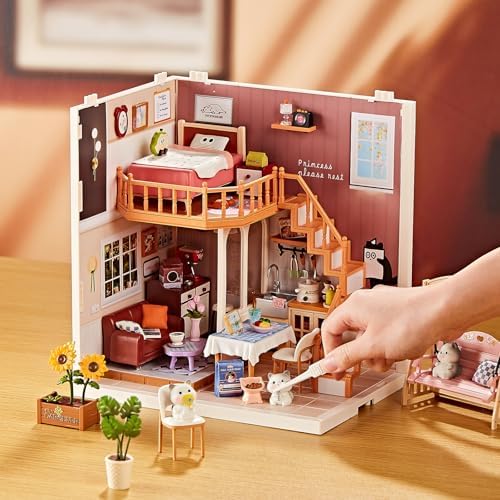 DIY Miniature Loft House Kit for Kids 8+, Cozy Living Room with Balcony - Image 5