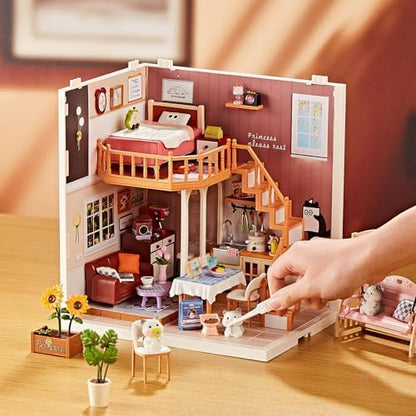 DIY Miniature Loft House Kit for Kids 8+, Cozy Living Room with Balcony - Image 5