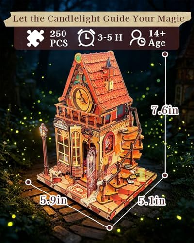 OZJAY Halloween Miniature House Kit, 3D Wooden Puzzles for Adults - Image 3