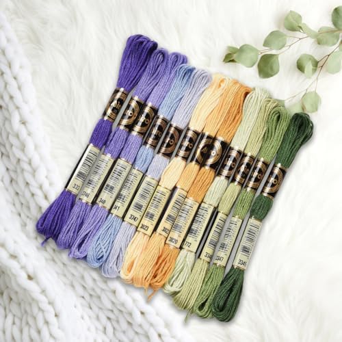 12 Skeins Purple Green Embroidery Floss Threads for Sewing Making - Image 4