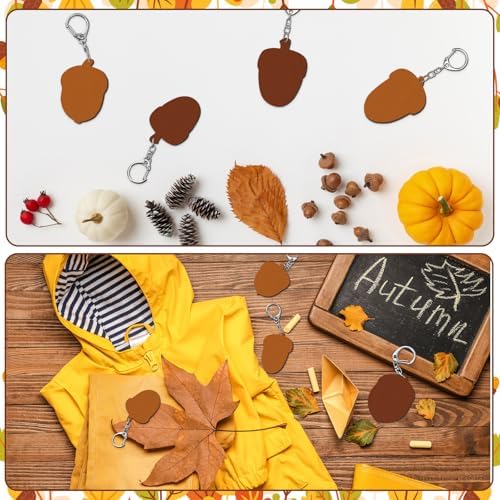 RattanView 24 Pcs Acorn Craft Keychains DIY Keychain, 12 Styles - Image 6